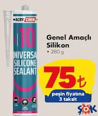 GENEL AMAÇLI SİLİKON 280 G fiyat ve kampanya bilgisi